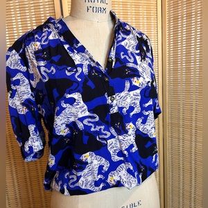 Anthropologie x Emily Isabella panther blouse